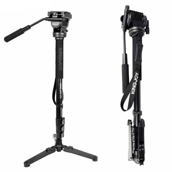 KINGJOY MP208F Monopod + VT-1510 Video Kamera Tripod Başlığı + M3 360° Dönebilen Monopod Tabanı