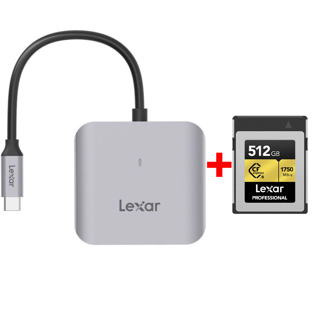 Lexar 512GB Professional CFexpress Type B Hafıza Kartı + Kart Okuyucu – 1750MB/s Okuma, 1000MB/s Yazma | Profesyonel Performans Seti