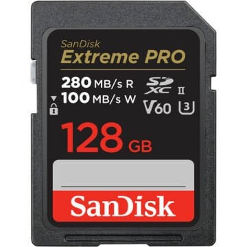 SanDisk 128GB Extreme PRO UHS-II SDXC 280MB/s V60 Hafıza Kartı SDSDXEP-128G-GN4IN