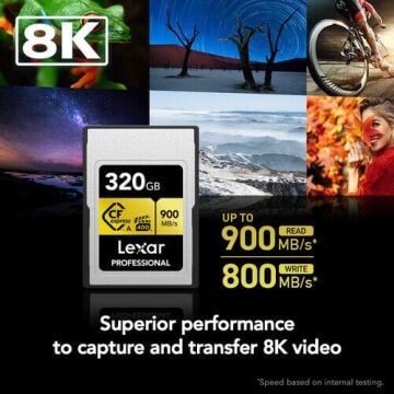 Lexar 320GB Professional CFexpress Type A Hafıza Kartı + Kart Okuyucu | Profesyonel Performans Seti