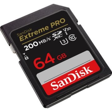 SanDisk 64GB Extreme PRO UHS-I SDXC 200MB/s V30 Hafıza Kartı
