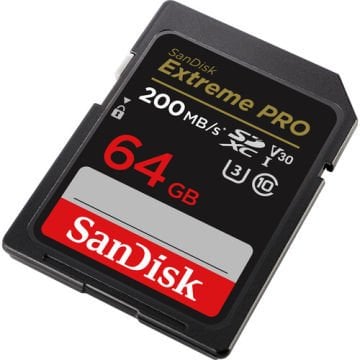 SanDisk 64GB Extreme PRO UHS-I SDXC 200MB/s V30 Hafıza Kartı SDSDXXU-064G-GN4IN