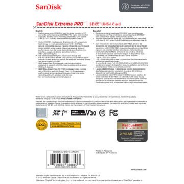 SanDisk 64GB Extreme PRO UHS-I SDXC 200MB/s V30 Hafıza Kartı SDSDXXU-064G-GN4IN