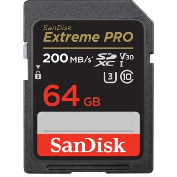 SanDisk 64GB Extreme PRO UHS-I SDXC 200MB/s V30 Hafıza Kartı SDSDXXU-064G-GN4IN