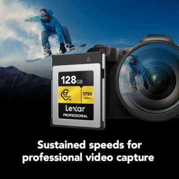 Lexar 128GB Professional CFexpress Type B Card GOLD Series 1750MB