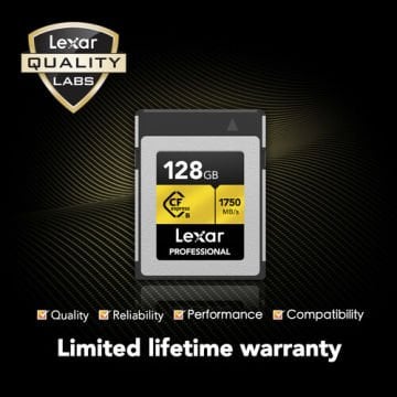 Lexar 128GB Professional CFexpress Type-B Card GOLD Series 1750MB/sn Hafıza Kartı