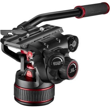 Manfrotto 608 Nitrotech Fluid Video Başlıklı Aluminum Twin Leg Tripod Ground Spreader (MVK608TWINGA)