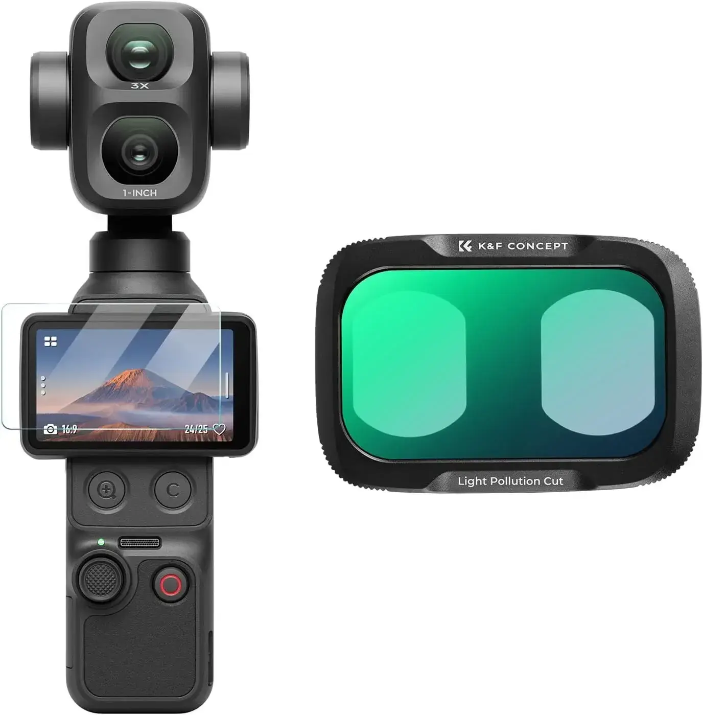 K&F Concept Dji Osmo Pocket 4P İçin Işık Kirliliği Önleyici Filtre (Anti-Light Pollution) (Metal)
