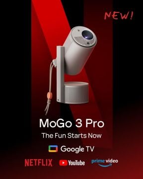 XGIMI MoGo 3 Pro 1080P Taşınabilir Projeksiyon Cihazı + Power Base Stand