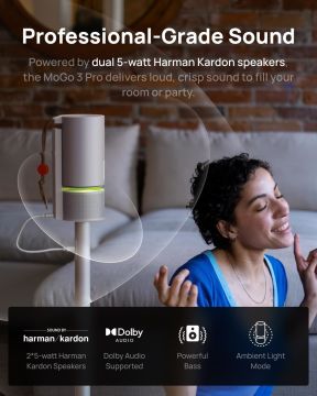 XGIMI MoGo 3 Pro 1080P Taşınabilir Projeksiyon Cihazı + Power Base Stand