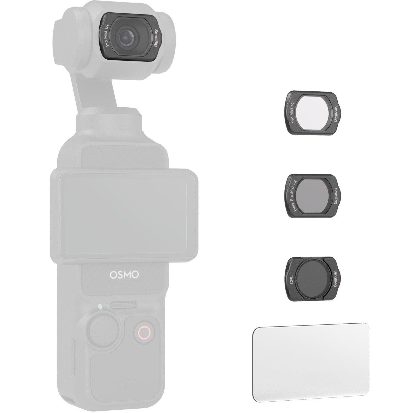 SmallRig 4775 DJI Osmo Pocket 3  için / Beyaz Difüzyon / CPL Filtre / Ekran Koruyucu Filtre Seti
