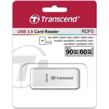 TRANSCEND TS-RDF5W SD/MicroSD Card USB 3.1 Gen 1, White