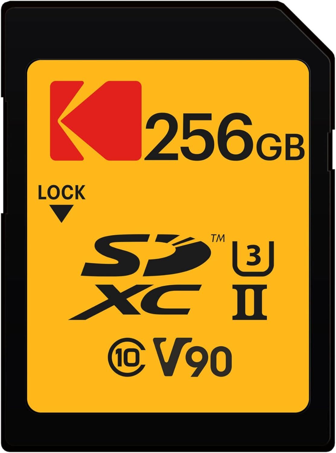 Kodak 256GB UHS-II U3 V90 SD Hafıza Kartı (280MB/s - 240MB/s)