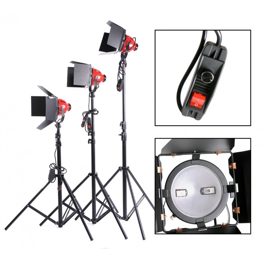 Falcon Eyes 800 Watt Kırmızı Kafa 3lü Işık Seti Fiyatı ve