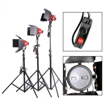 Falcon Eyes 800 Watt Kırmızı Kafa 3lü Işık Seti