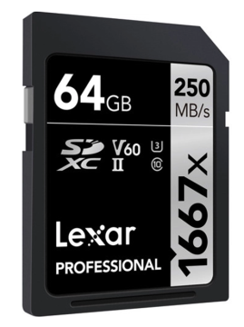 Lexar 64GB Professional 1667x SDXC 250MB/sn V60 Hafıza Kartı