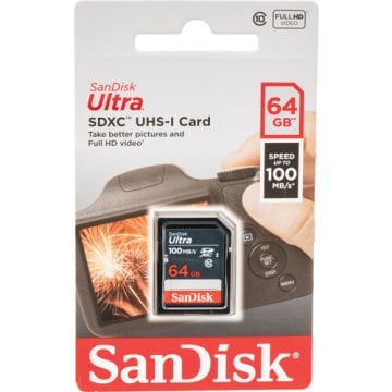 SanDisk 64GB Ultra SDXC UHS-I Hafıza Kartı SDSDUNR-064G-GN3IN