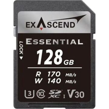 Exascend Essential 128 GB V30 UHS I SD 170Mb/S Read - 140Mb/S Write