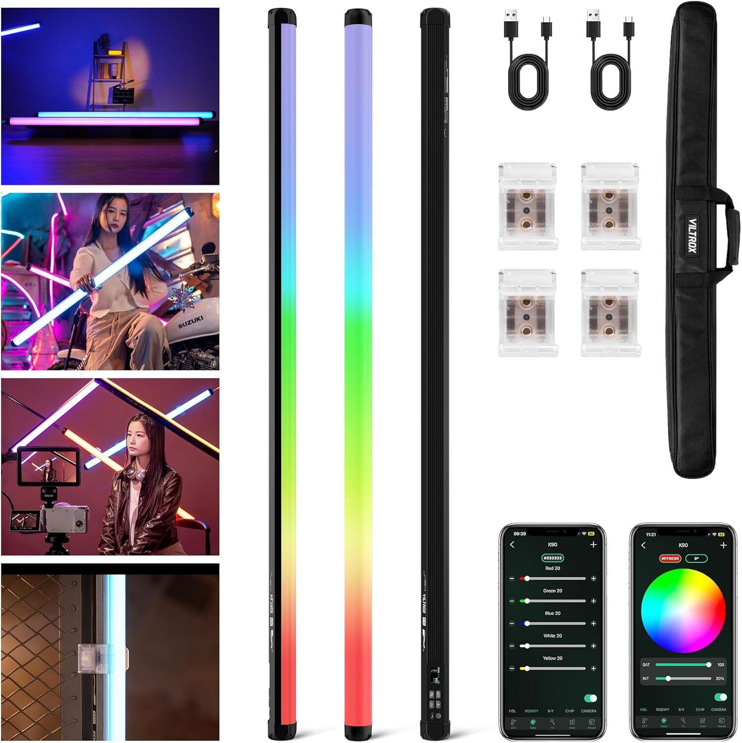 Viltrox K90 RGB 2'li Tube Işık Seti