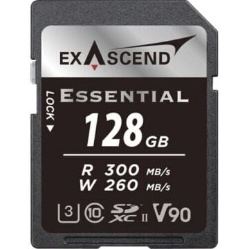 Exascend Essential 128 GB V90 UHS II SD 300Mb/S Read - 260Mb/S Write
