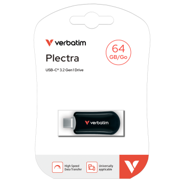 VERBATIM 30224  Plectra USB-C Flash Drive Black 64GB