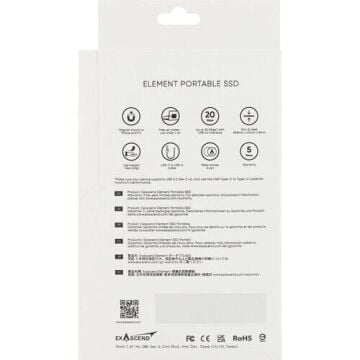 Exascend Element Portable SSD USB Type C 20Gb/s Black 2TB