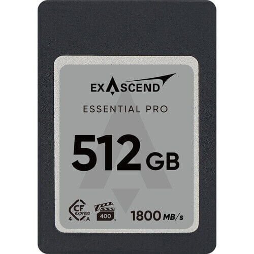 Exascend Essential PRO 512GB CF Express 4.0 Type A YENİ - VPG400-certified - up to 1,800 MB/s read and 1,650 MB/s write