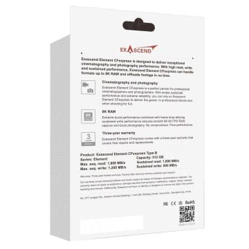 Exascend Element 512GB CF Express Type B