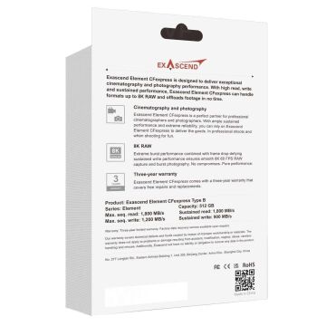 Exascend Element 512GB CF Express Type B