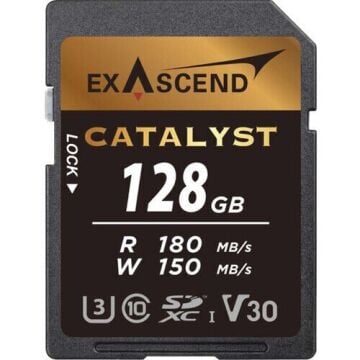 Exascend Catalyst 128 GB V30 UHS I SD 180Mb/S Read - 150Mb/S Write