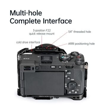 FALCAM F22 F38 F50 Quick Release Camera Cage A7C II Uyumlu Kamera Kafesi Siyah - C00B3A01B
