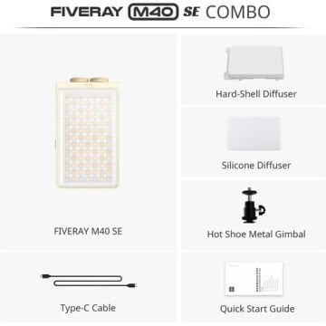 Zhiyun Fiveray M40 SE 40W Taşınabilir LED Işık Combo Paket