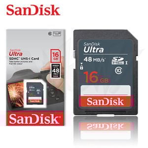 Sandisk 16GB Ultra SDHC 48MB/s Class 10 UHS-I Hafıza Kartı