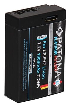 PATONA 1352 Platinum Battery with USB-C Input f. Canon LP-E17 EOS RP 77D 200D 750D 760D 8000D Kiss X8i M3 Rebel
