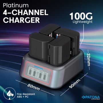Patona 4179 Platinum USB-C PD  4'lü Hızlı Sarj Cihazı  Sony NP-FZ100