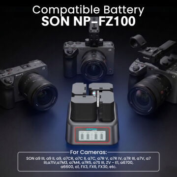 Patona 4179 Platinum USB-C PD  4'lü Hızlı Sarj Cihazı  Sony NP-FZ100