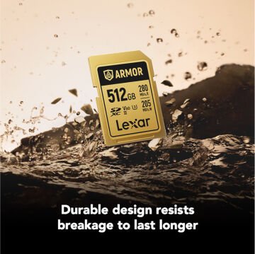 Lexar 512GB Armor Gold UHS-II SDXC 6K V60 Hafıza Kartı
