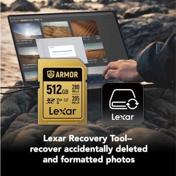 Lexar 512GB Armor Gold UHS-II SDXC 6K V60 Hafıza Kartı