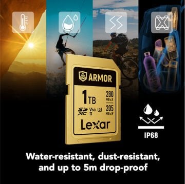 Lexar 1TB Armor Gold UHS-II SDXC 6K V60 Hafıza Kartı