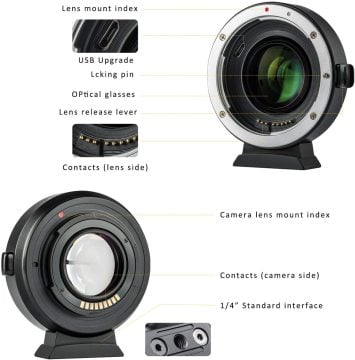 Viltrox EF-EOS M2 Lens Adaptor (0.71x Speedboaster Canon EF Lens - EOS EF-M)