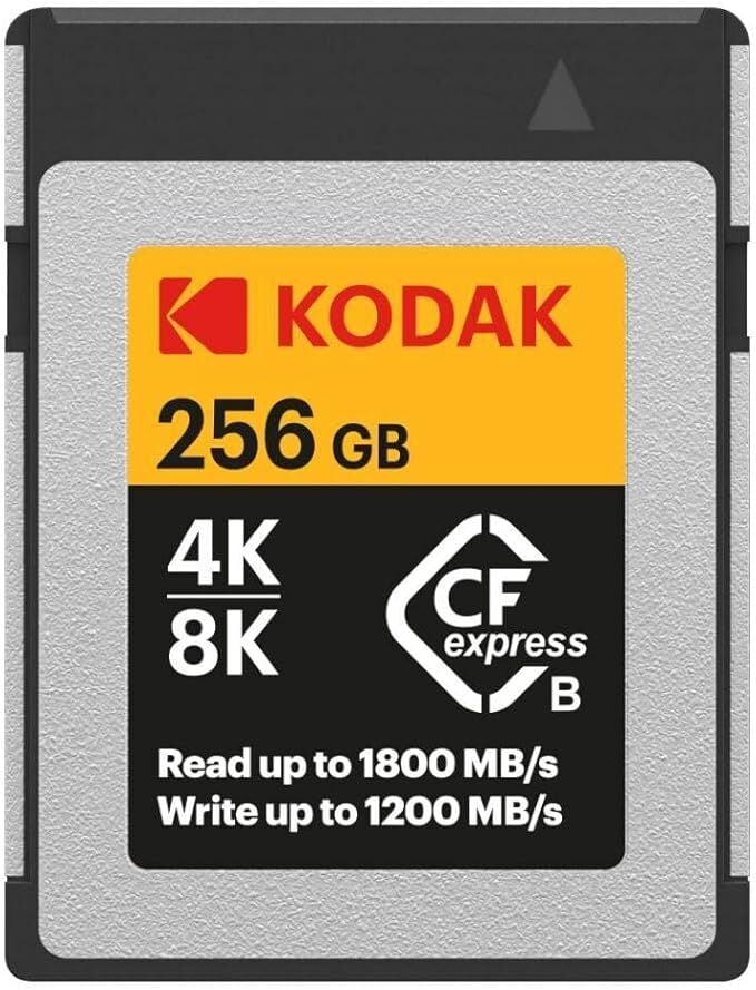 Kodak CFexpress Type B 256GB Memory Card with 1800MBps Read and 1200MBps Write