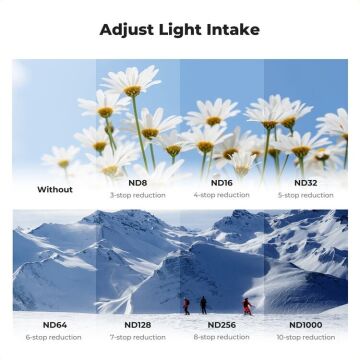 K&F Concept Insta360 Luna Ultra İçin 7 Parça ND Filtre Seti (ND8, ND16, ND32, ND64, ND128, ND256, ND1000)