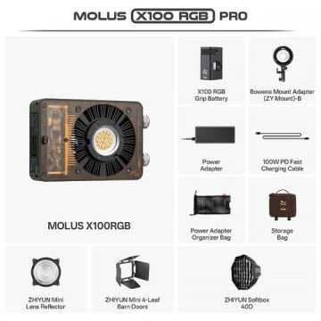 ZHIYUN MOLUS X100RGB COB PRO KİT