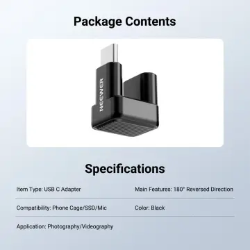 Neewer PS017 180° U-Tipi USB-C Adaptör (40Gbps & 240W & 8K)