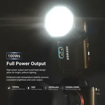 Neewer Z3R-N Nikon Uyumlu 100W Yuvarlak Kafa Akülü Tepe Flaşı