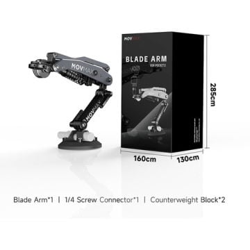 Movmax Blade Arm (DJI Pocket 3 / Insta360 X5 - X4 - X3) Smartphone ve Aksiyon Kameraları için Araç Bağlantı Seti