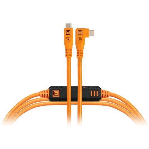 Tether Tools Tether Pro Optima 10G USB-C to USB-C 4.6m Dik Açılı Bağlantı Kablosu ( CUC15RTG2-ORG )