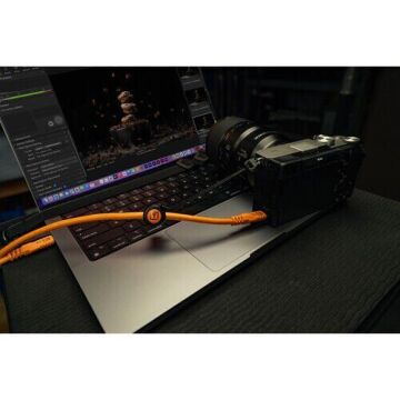 Tether Tools Tether Pro Optima 10G USB-C to USB-C 4.6m Dik Açılı Bağlantı Kablosu ( CUC15RTG2-ORG )