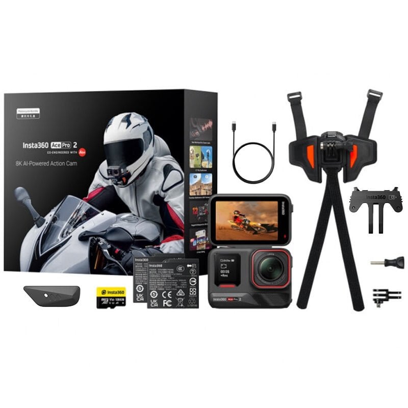 Insta360 Ace Pro 2 Motorcycle Bundle (128GB Hafıza Kartı Dahil)