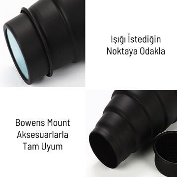 Gdx SN-01 120mm Çaplı Petekli Snoot Bowens Adaptörlü Stüdyo Flaş Aksesuarı